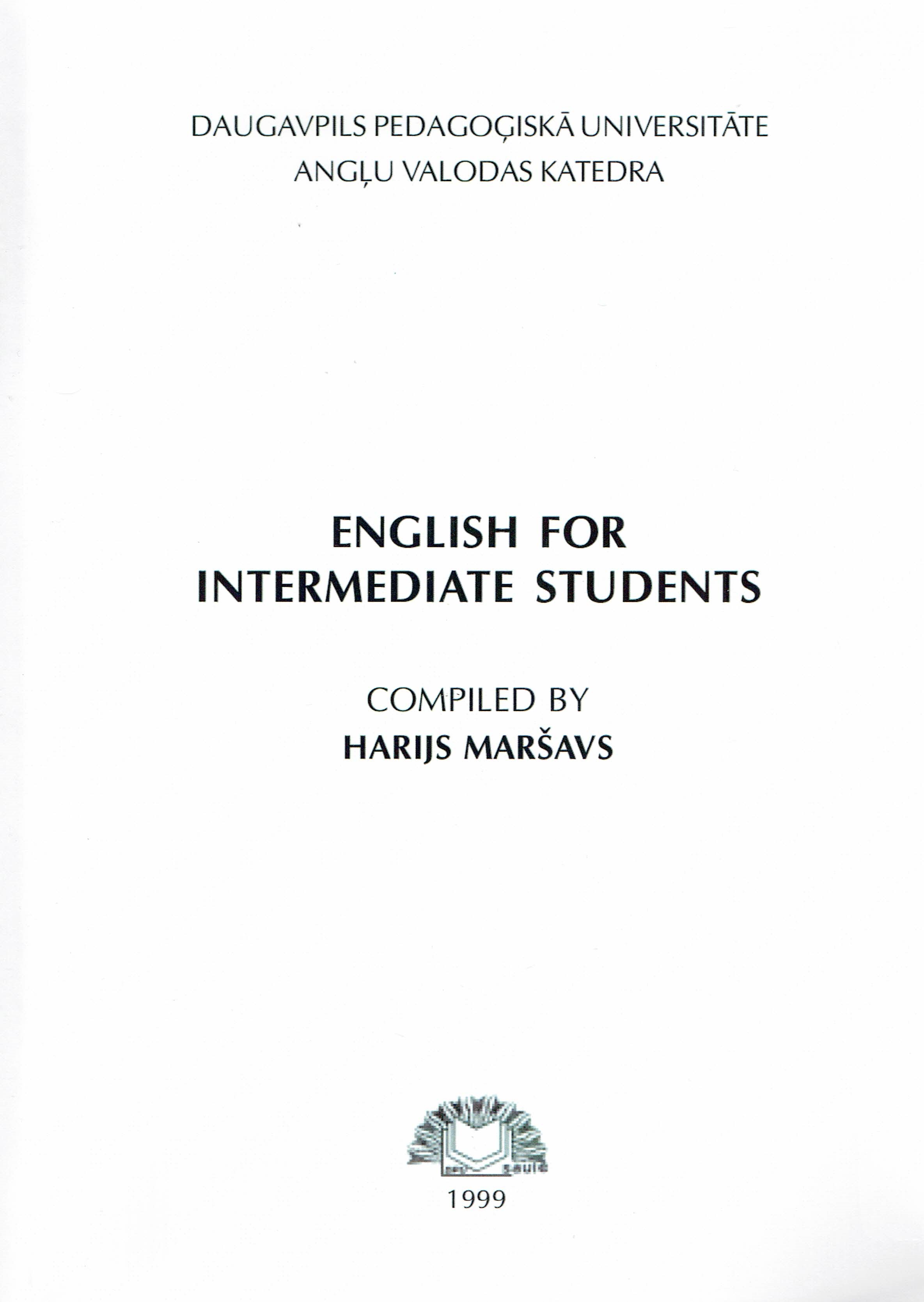 ENGLISH  FOR INTERMEDIATE STUDENTS