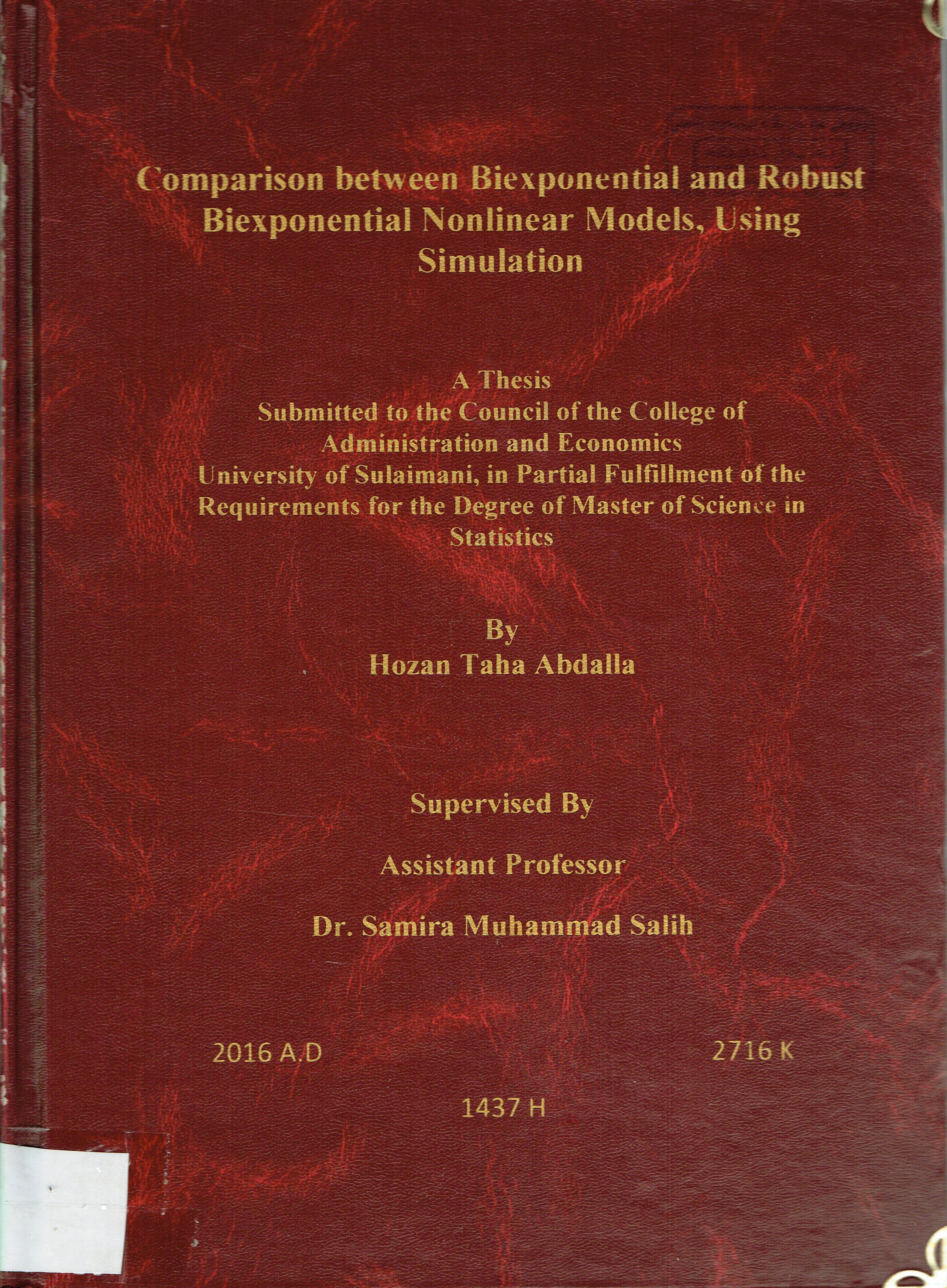 Comparison between Biexponential and Robust Biexponential Nonlinear Models,Using Simulation